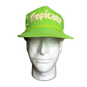 Vintage Tropicana Nylon Fluorescent Snapback Rope Hat